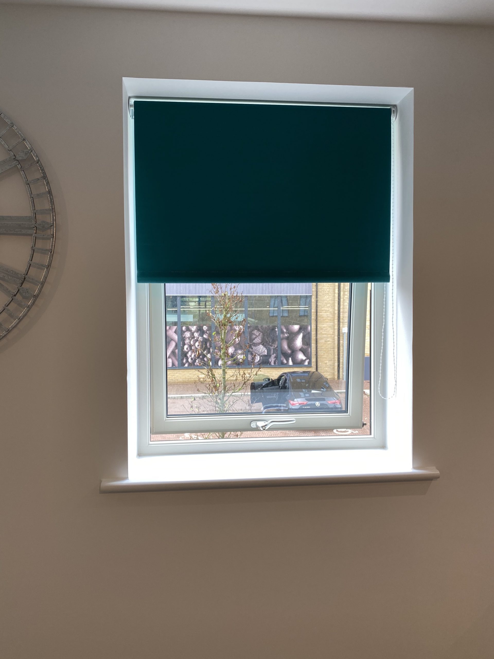Premium blackout roller blinds installed in an Essex bedroom