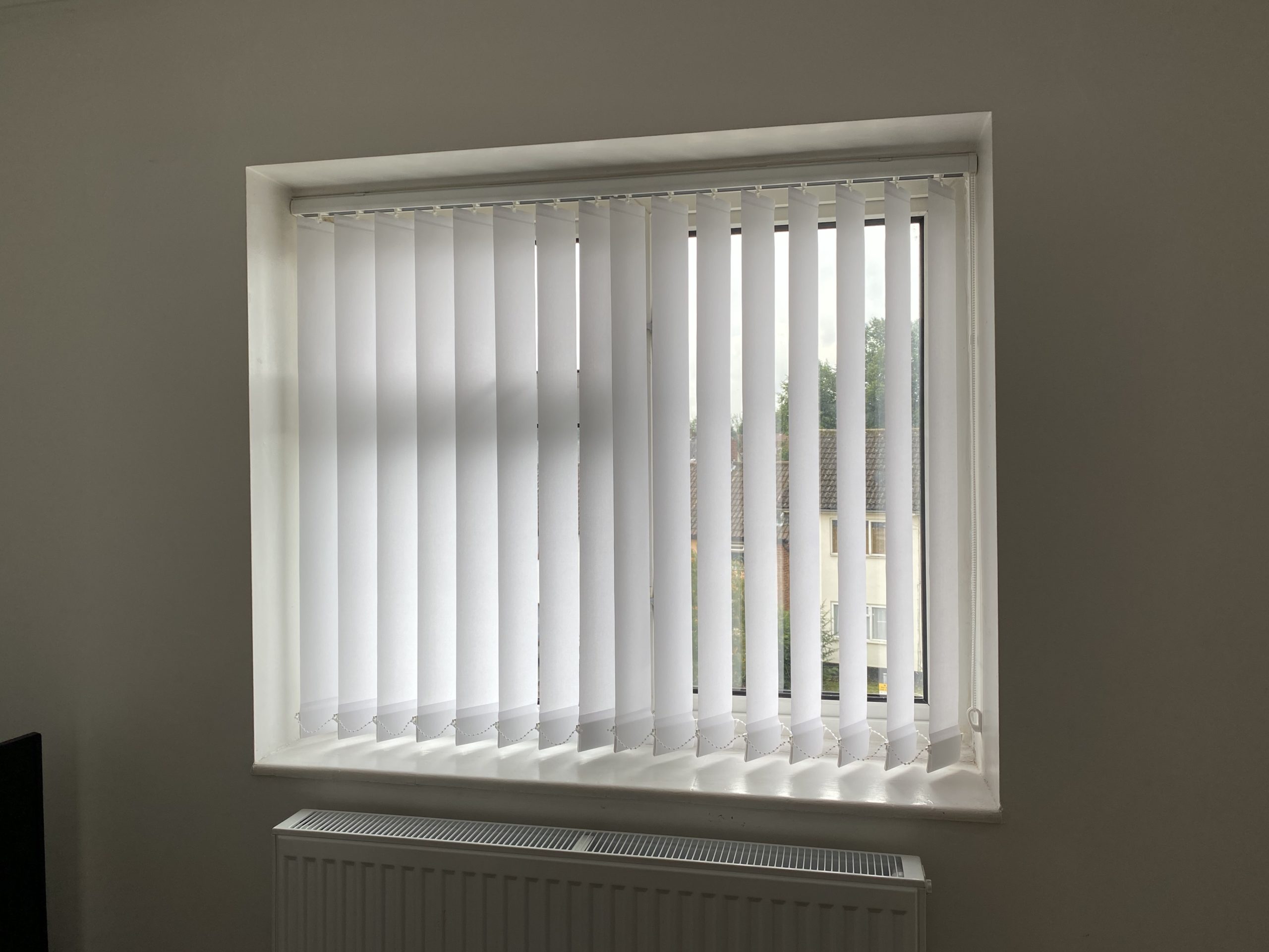 Vertical blinds fabric samples in Harlow