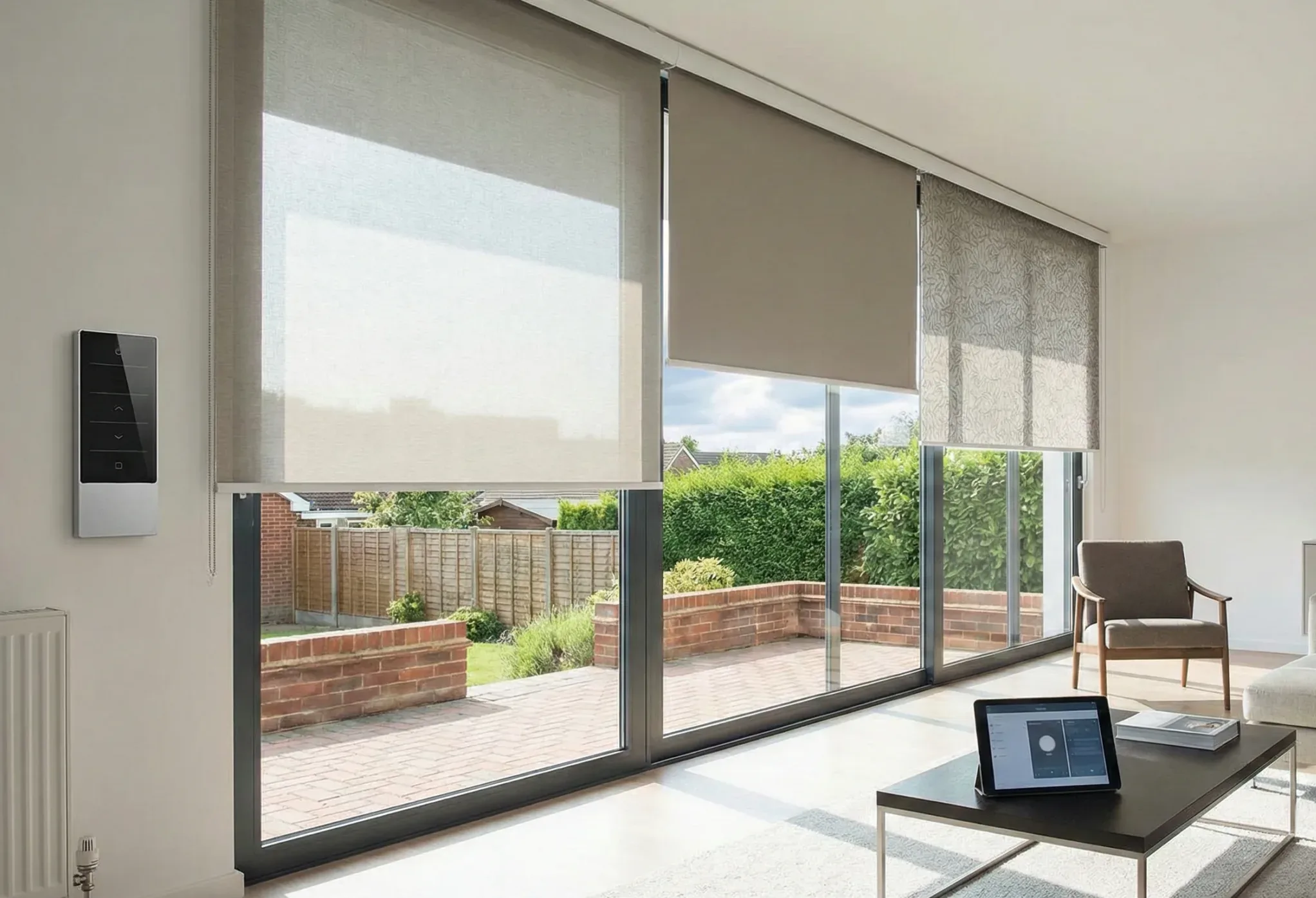 Motorised curtain track fitted in a Harlow living room
