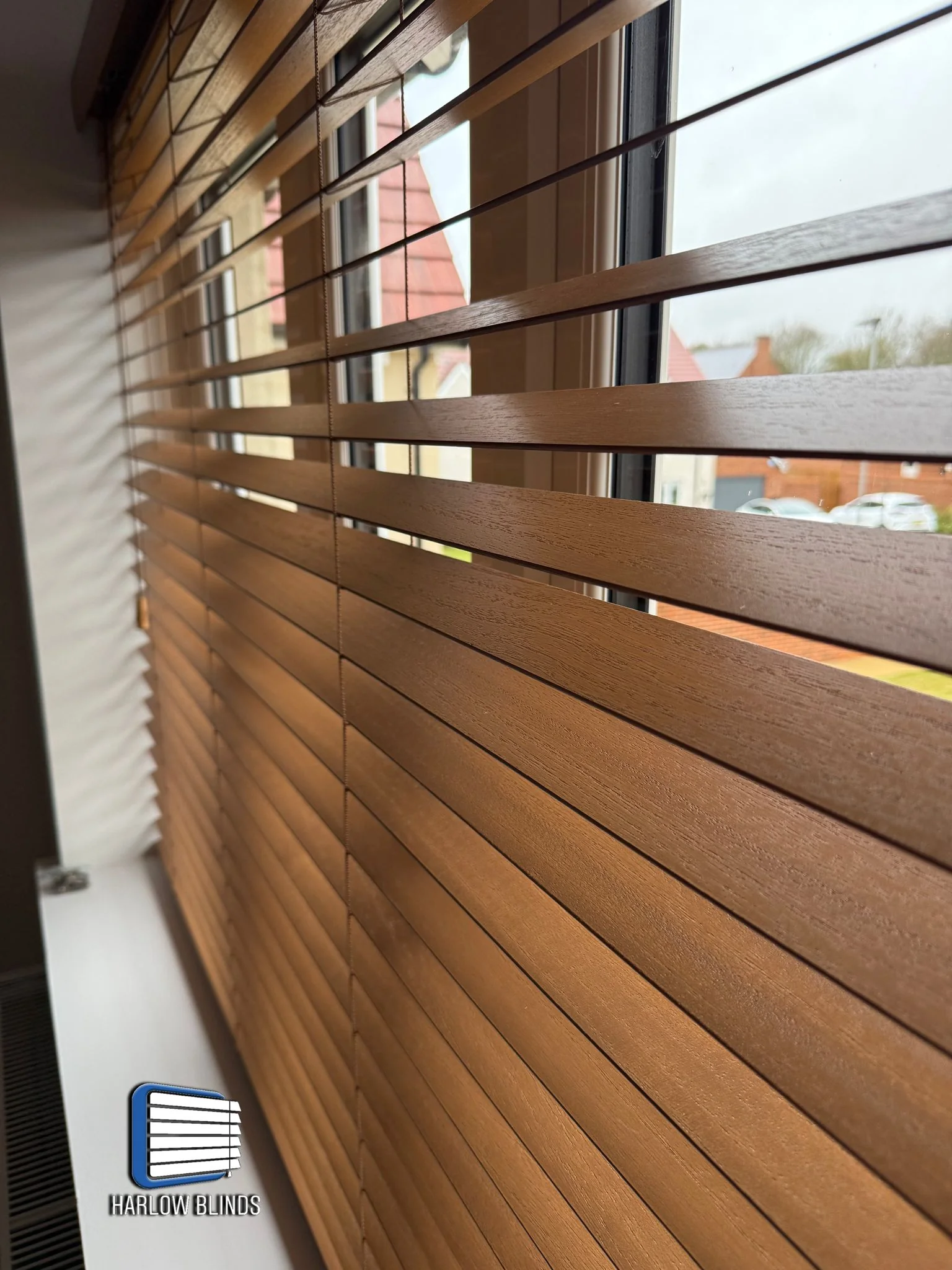 50mm real wood Venetian blinds supplied and fitted in Finchingfield near Great Dunmow, second angle