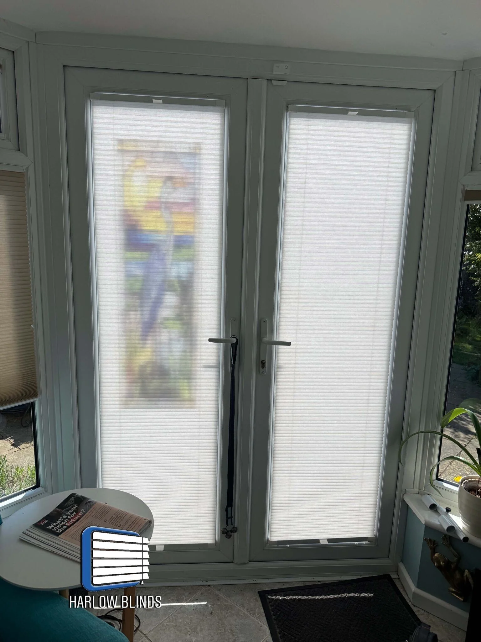 Pleated no-drill blinds supplied and fitted in Epping